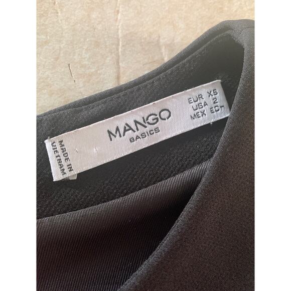 Mango basics black dress side twist slit woman’s size XS - Picture 3 of 9